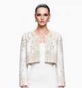 Ivory Beaded Bolero Jacket - front
