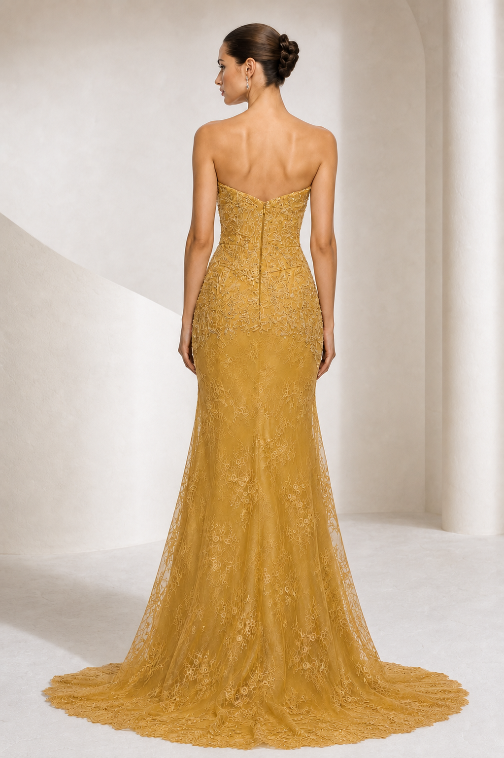 Gold Lace Mermaid Gown