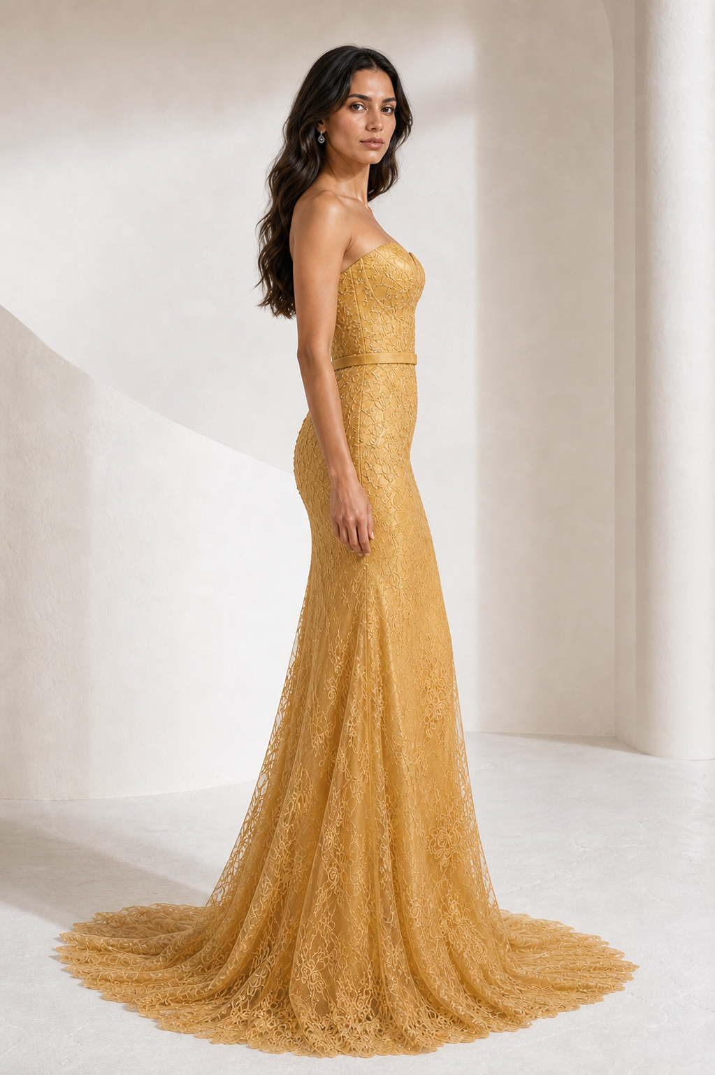 Gold Lace Mermaid Gown