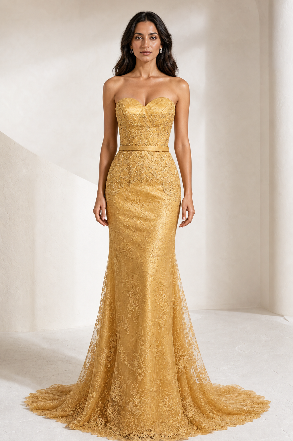 Gold Lace Mermaid Gown