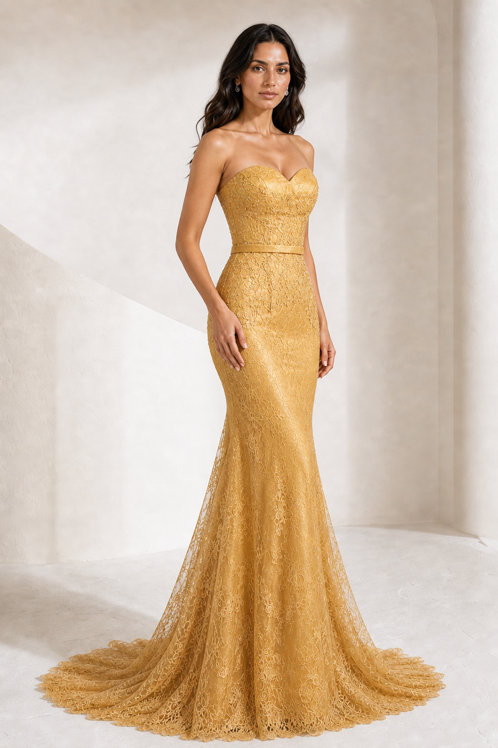 Gold Lace Mermaid Gown