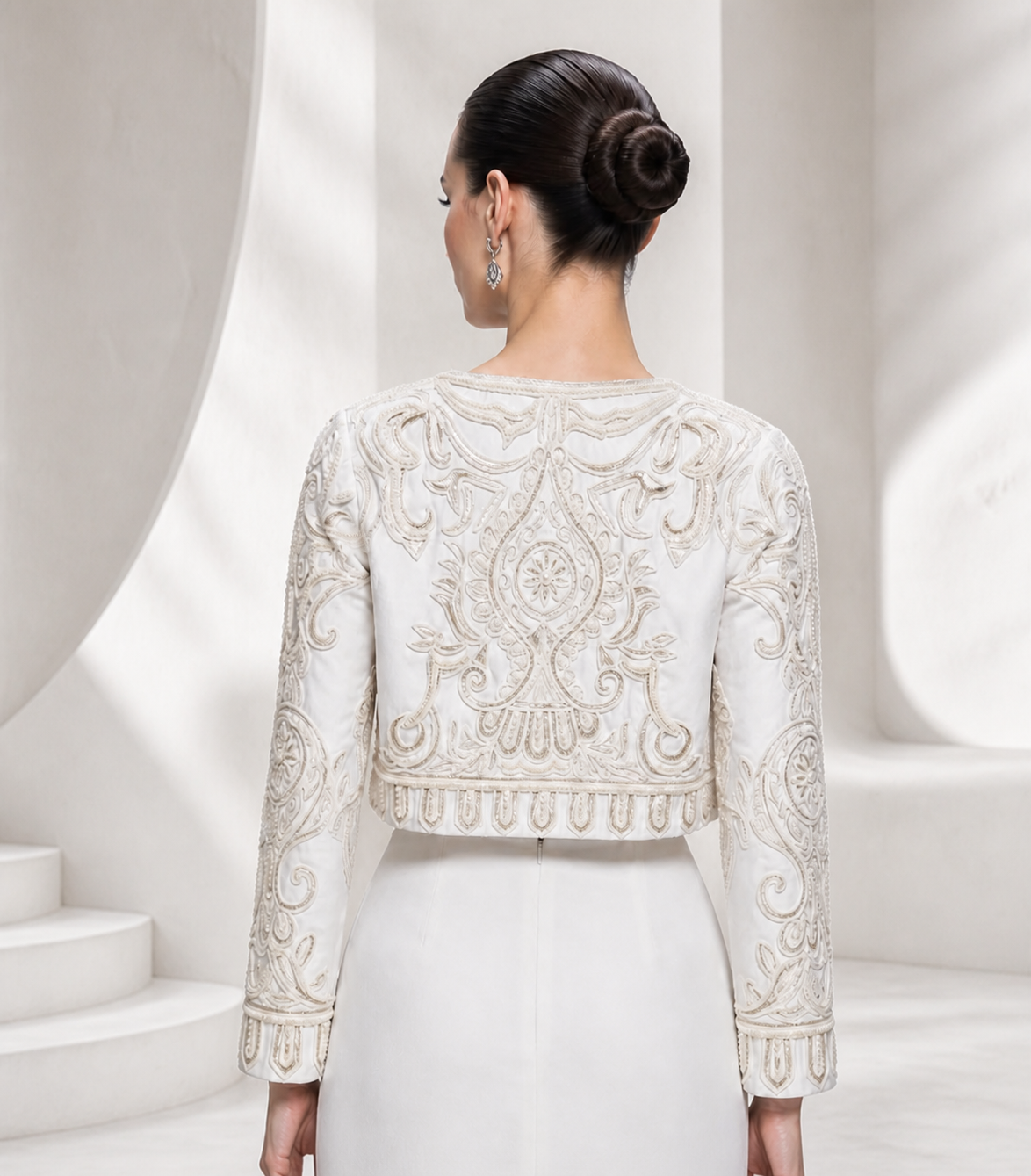 Ivory Beaded Bolero Jacket