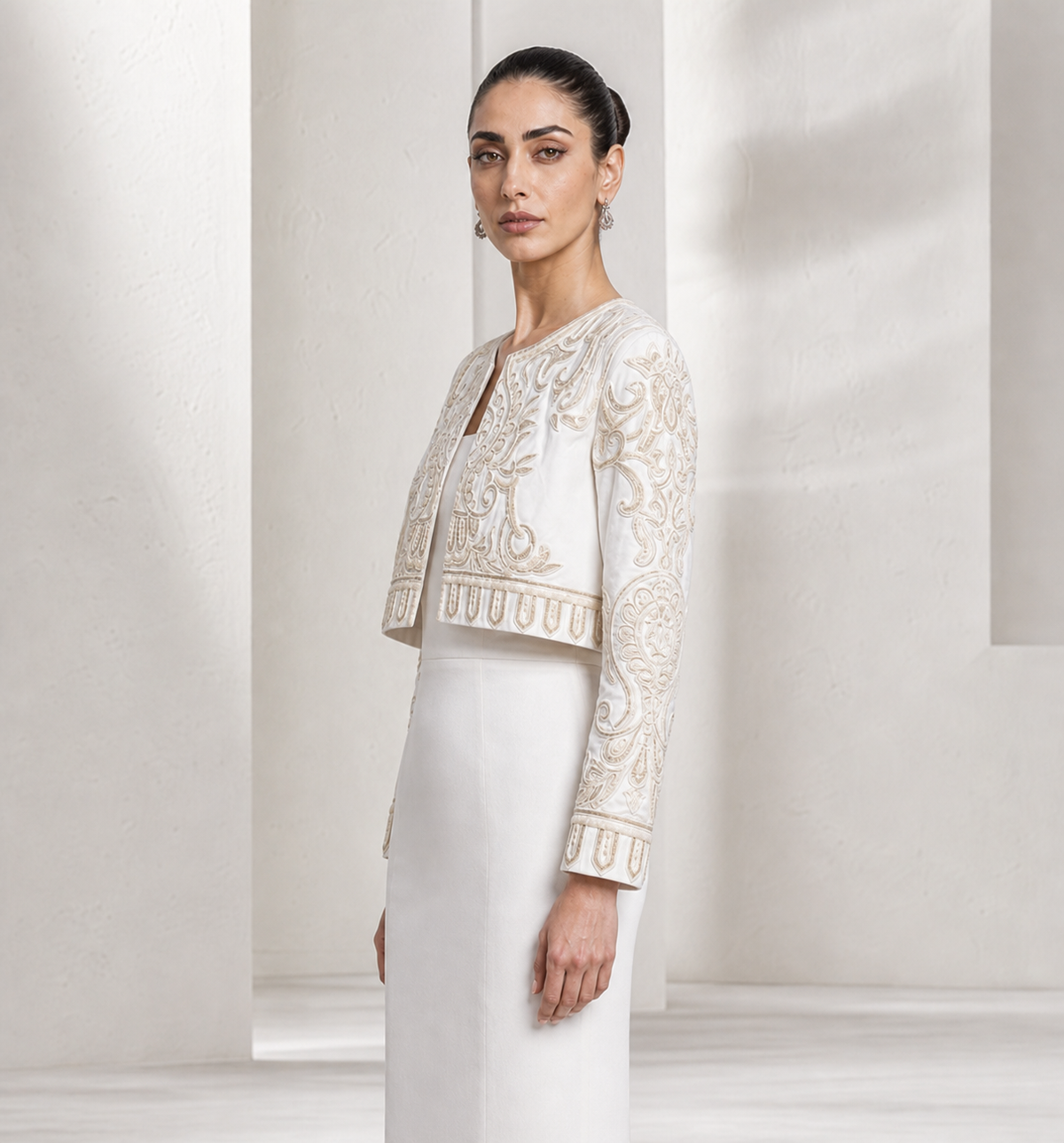 Ivory Beaded Bolero Jacket