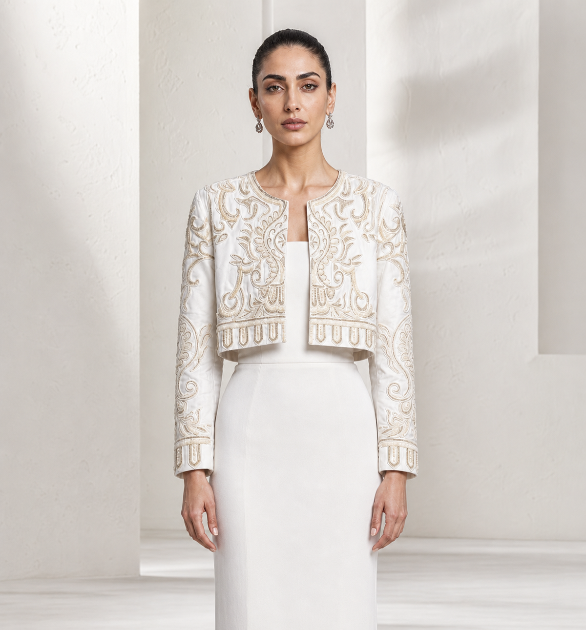 Ivory Beaded Bolero Jacket