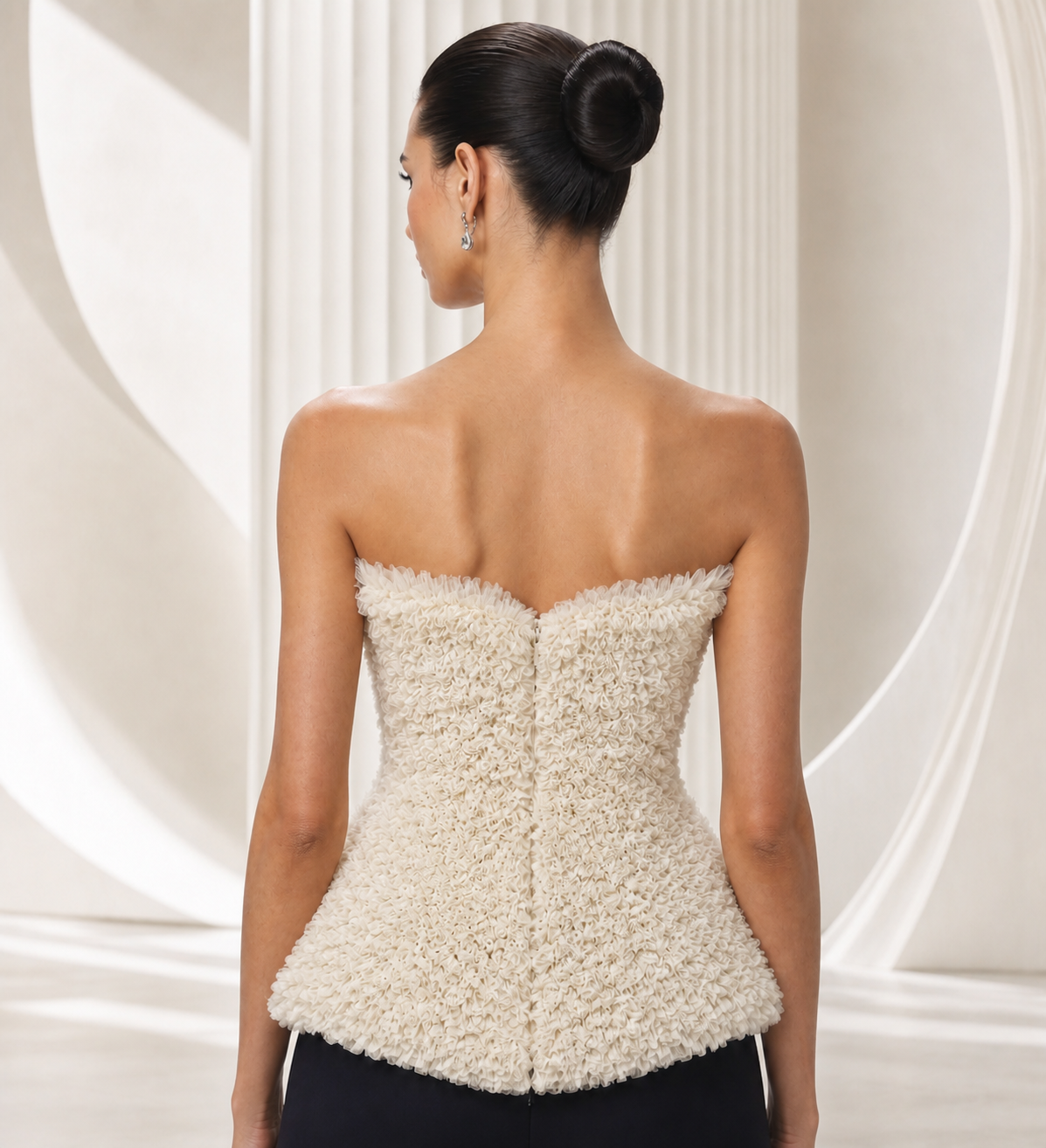 Ivory Ruffle Corset Top
