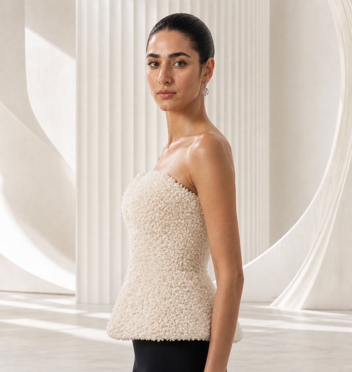Ivory Ruffle Corset Top