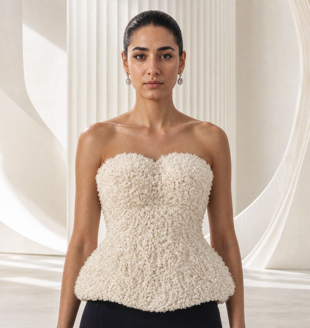 Ivory Ruffle Corset Top