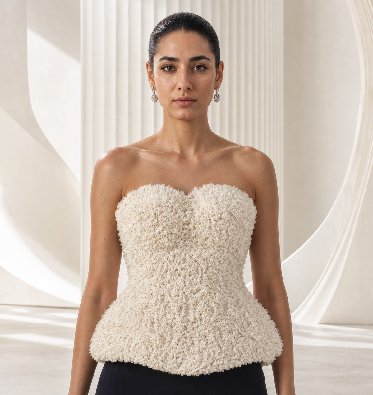 Ivory Ruffle Corset Top
