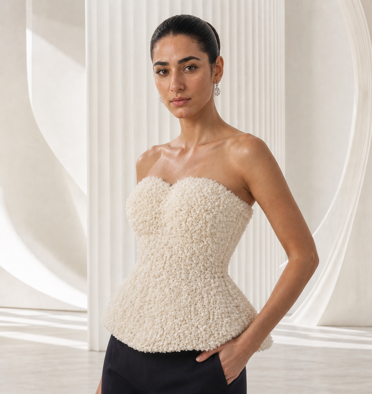 Ivory Ruffle Corset Top