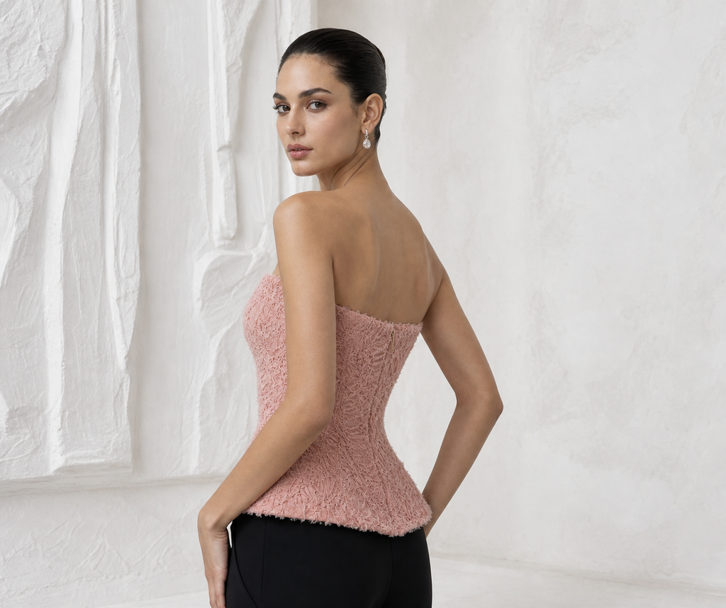 Rose Ruched Corset Top