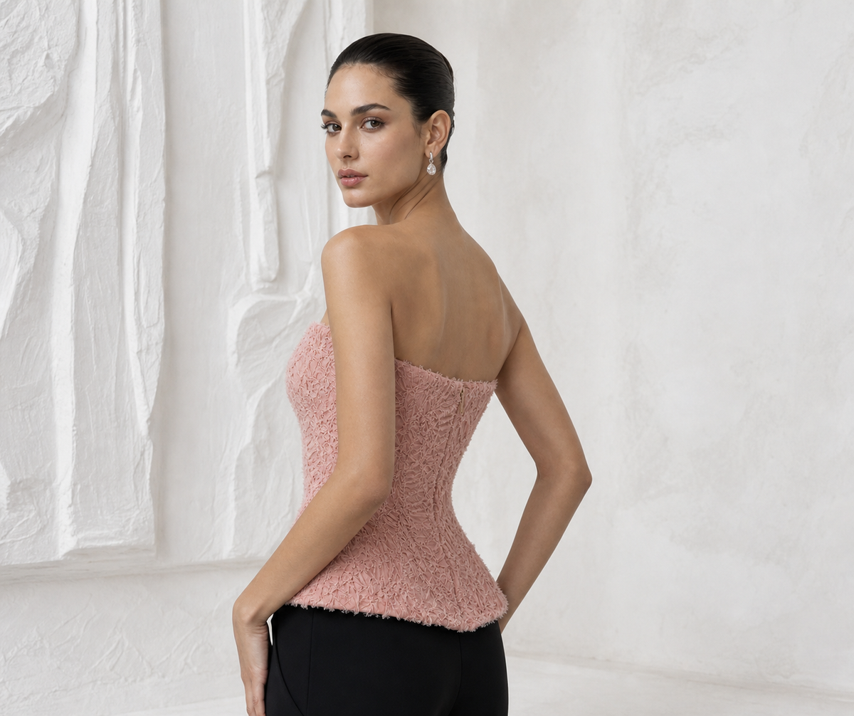 Rose Ruched Corset Top