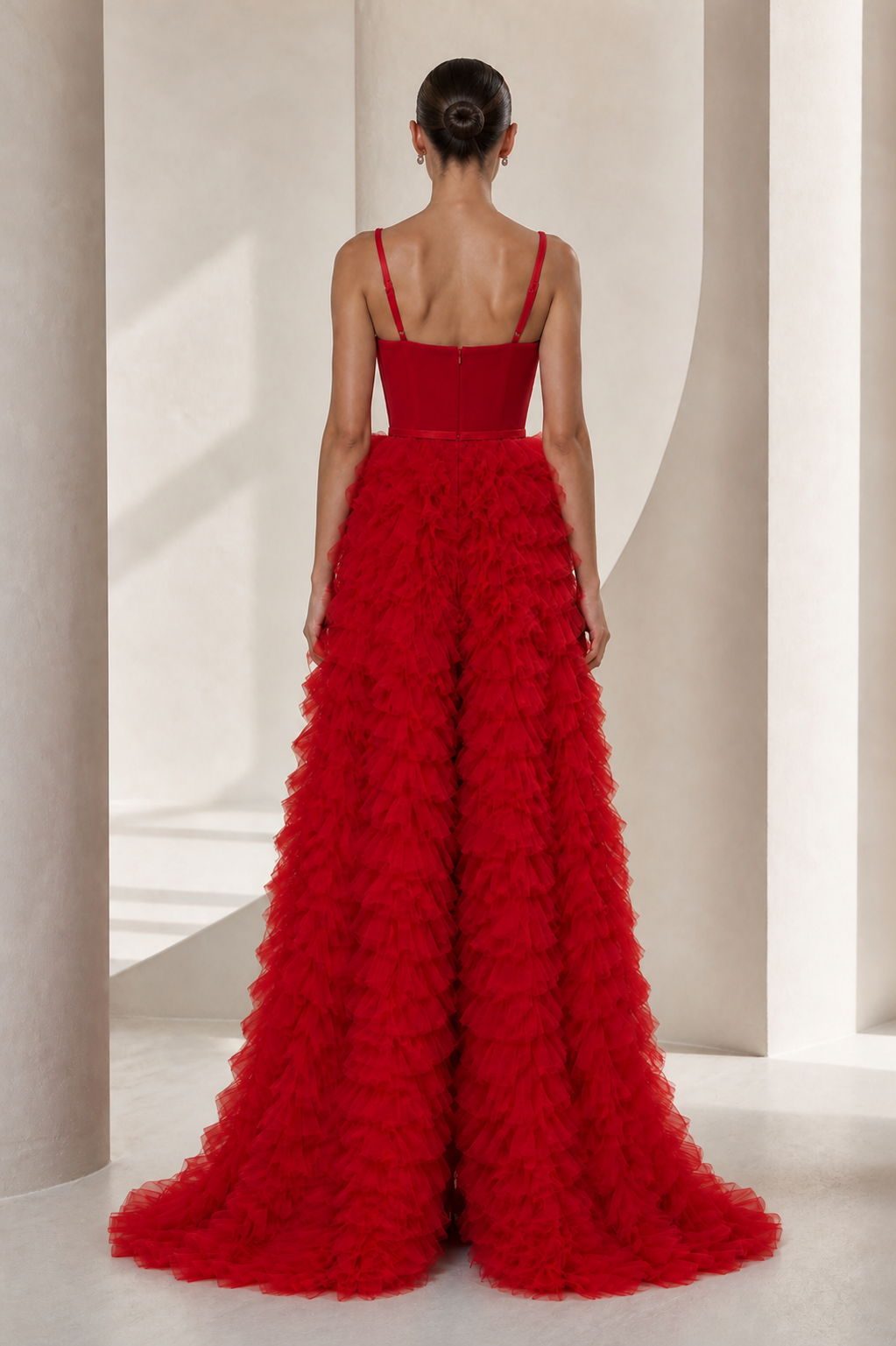 Red Lace Off-Shoulder Mermaid Gown