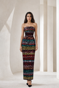 Multicolor Sequin Stripe Column Dress
