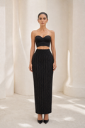 Black Bustier & Beaded Skirt Set