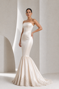 Blush Satin Fishtail Mermaid Gown