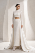 Ivory Lace Two-Piece with Detachable Train